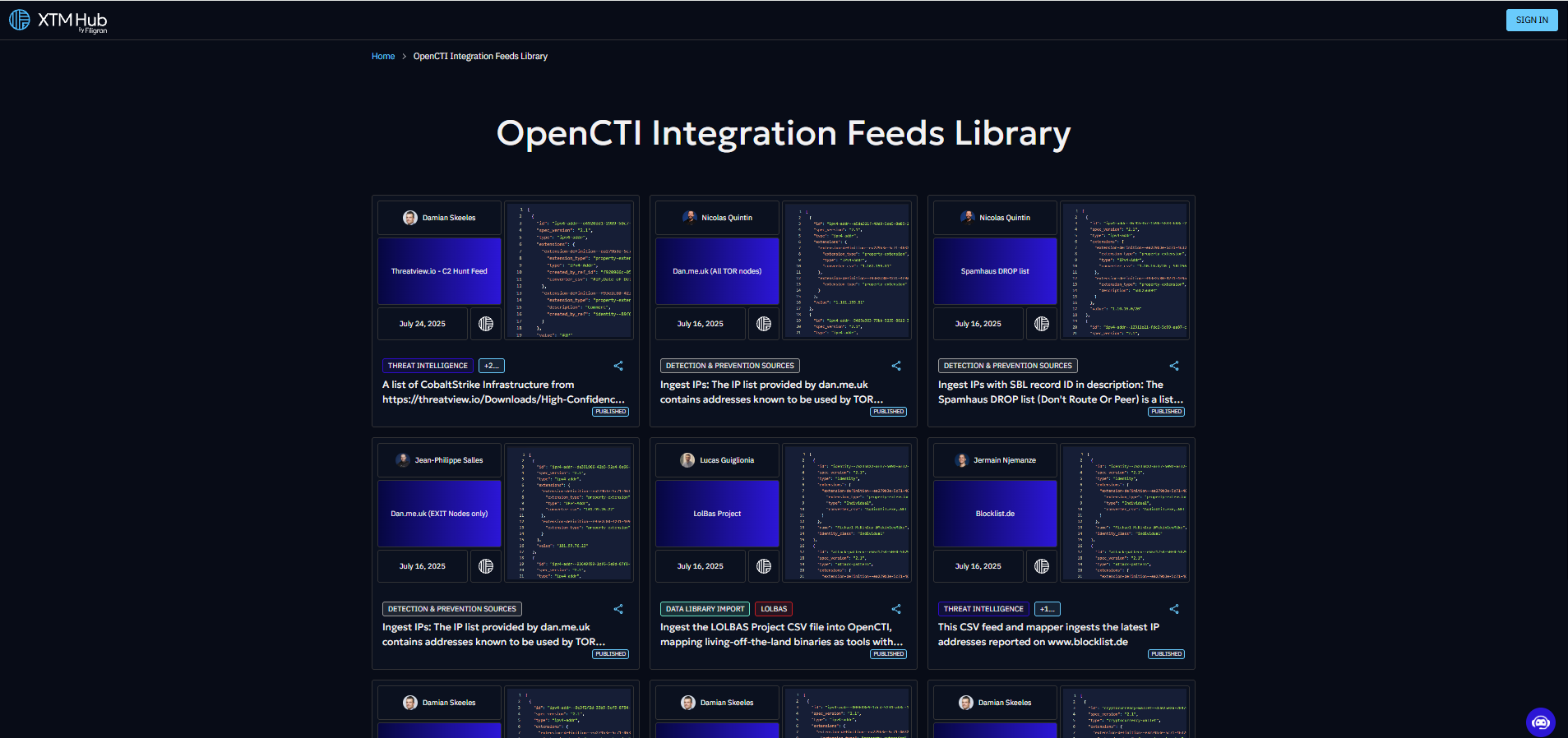 Integration Feeds library - XTM Hub Documentation